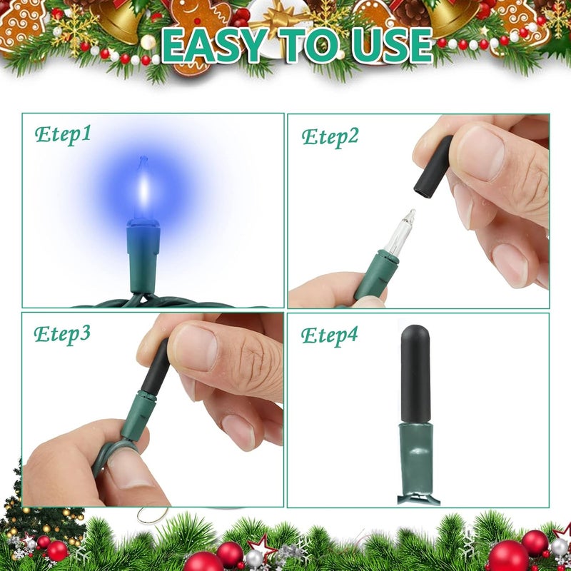 whumsdog 240 Pcs No Glow Caps for String Lights, Rubber Christmas Blackout Light Cap Covers for 5mm Diameter Christmas LED String Lights to Hide The Extra Lights Not Needed（240PCS） - Image 5
